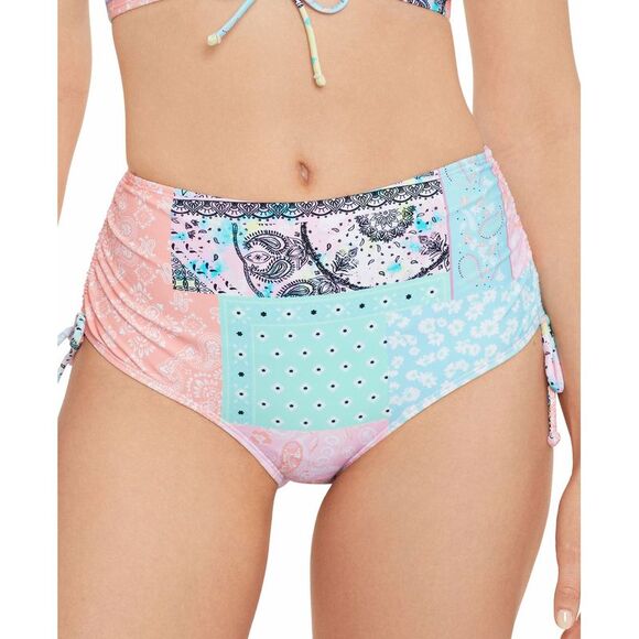 Salt + Cove Other - Juniors' Side-Shirred High-Waist Bikini Bottoms